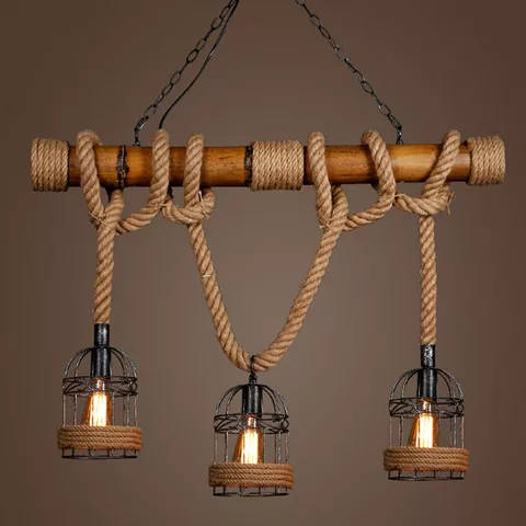 American Stylish Village Hemp Rope Chandelier